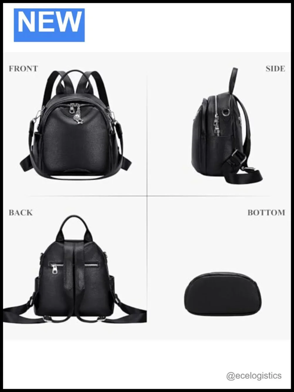 Genuine Leather Backpack Purse Women Convertible Shoulder Handbag Work Daypack
